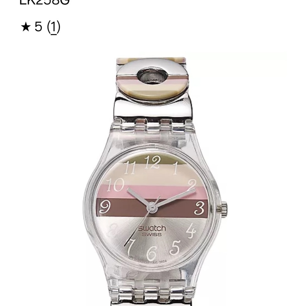 Swatch Silver and Pink Wearable Watch